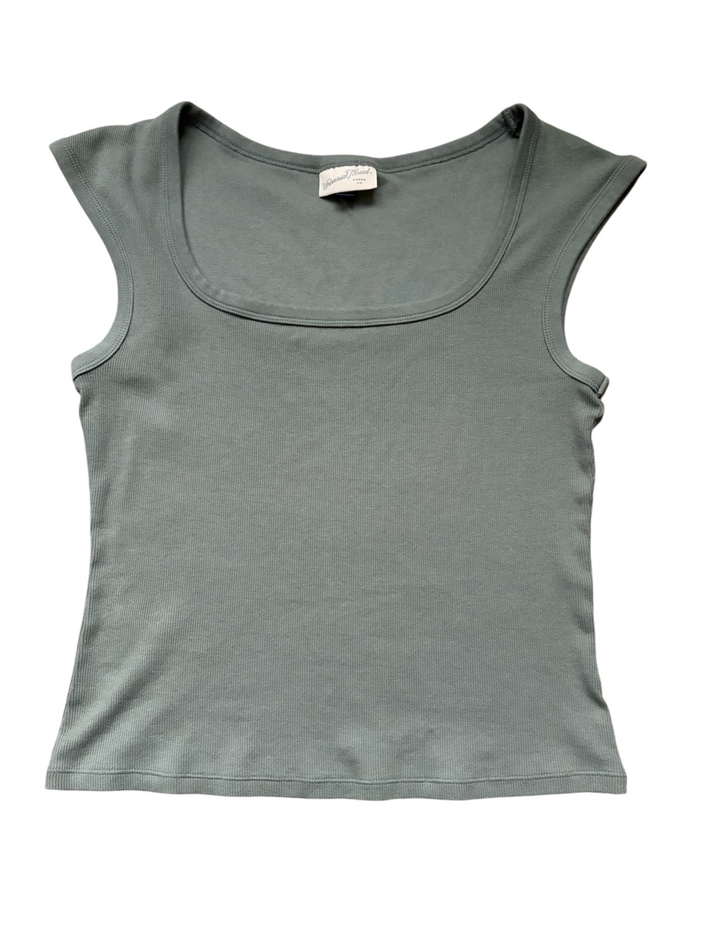Universal Thread Sage Green Ribbed Square Neck Tank Large - Picture 2 of 6